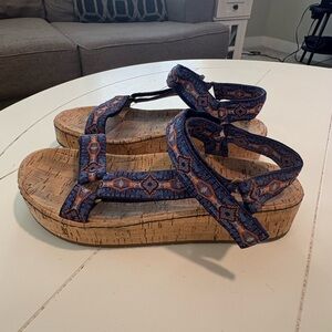 BORN Sirena Sandal Blue Southwestern Cloth